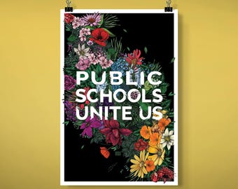 Public Schools Unite Us Poster | Education Pride | Teachers Poster | Public Education Poster