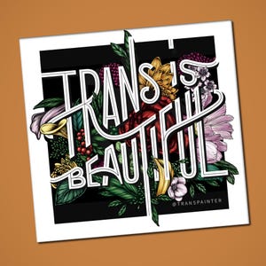 Adesivo Trans Is Beautiful / Adesivo Trans per paraurti / Adesivo Trans in vinile / Adesivo Queer per paraurti / Adesivo Trans per diritti / Adesivo Trans