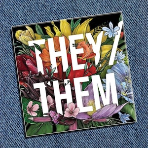 THEY/THEM Pronoun Enamel Pin: Queer Lanyard Tags