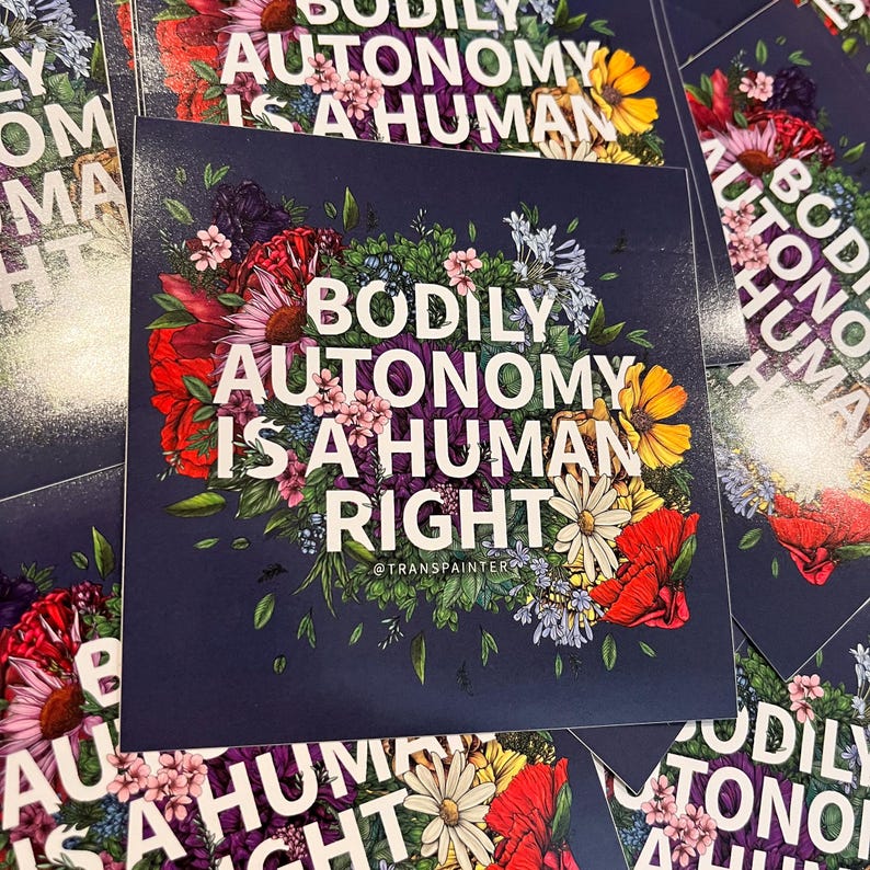 Bodily Autonomy Is A Human Right Sticker | Trans Lives Matter | Transgender Rights | Trans Bumper Sticker | Protect Trans | Trans Rights