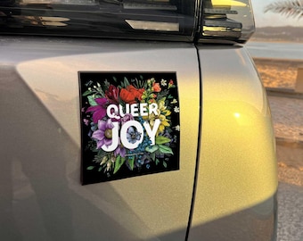 Queer Joy Car Magnets | LGBTQ Rights Magnet | LGBTQ+ Pride Car Decal