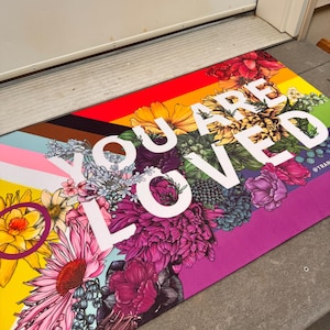 You Are Loved Doormat: Rainbow Pride LGBTQ+ Welcome Mat