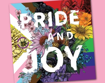 Pride And Joy Sticker: Rainbow Floral LGBTQ Bumper Sticker