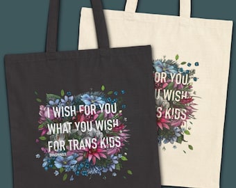 I Wish For You What You Wish For Immigrants — Canvas Tote Bag Botanical Art by Transpainter