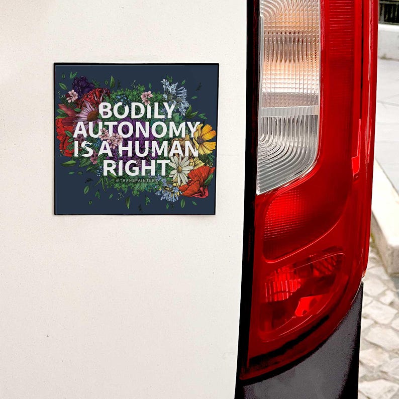 Bodily Autonomy is a Human Right Car Magnets | Pro-choice Magnet ...