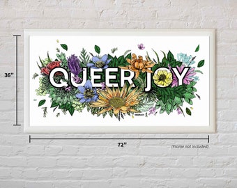 Mural: Queer Joy LGBTQ Pride Coloring Banner - LGBTQ Pride Banner