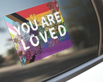You Are Loved Decal: LGBTQ Pride Flag Bumper Sticker
