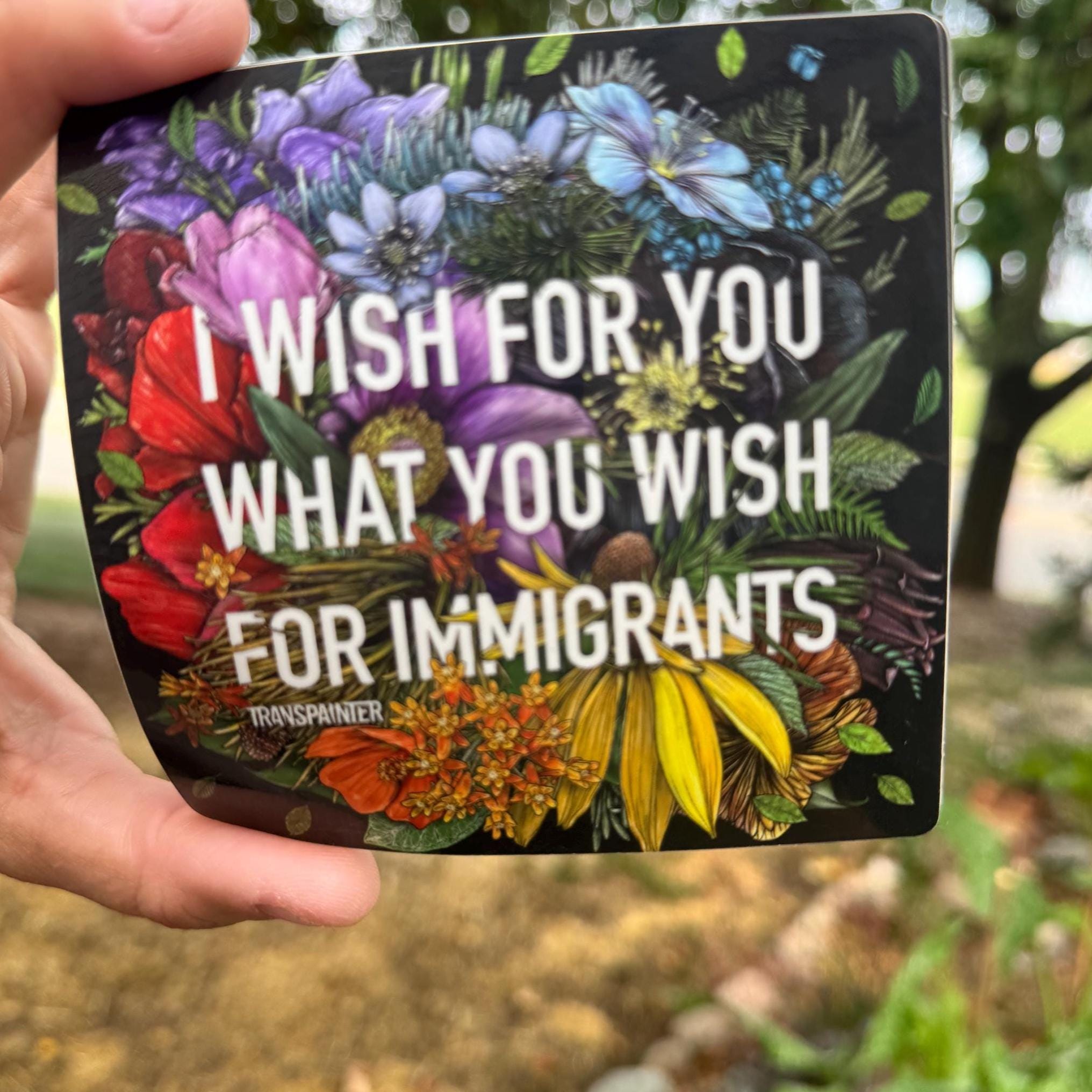 Immigrant Rights Sticker: Rainbow Floral Design | Immigration Reform ...