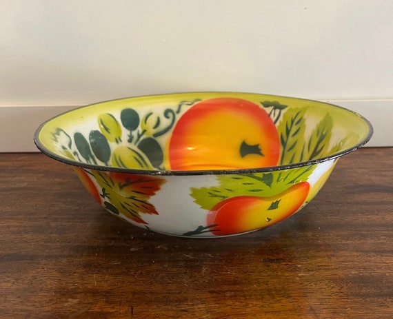 Vintage Mid-century 40's Japanese Large Enamelware Fruit