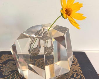 Mid 20th Century Timo Sarpaneva for littala Faceted Crystal "Orchid" Bud Vase