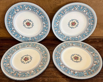 Set of 2 Wedgwood Florentine Turquoise (W2714) Cream Soup Saucers