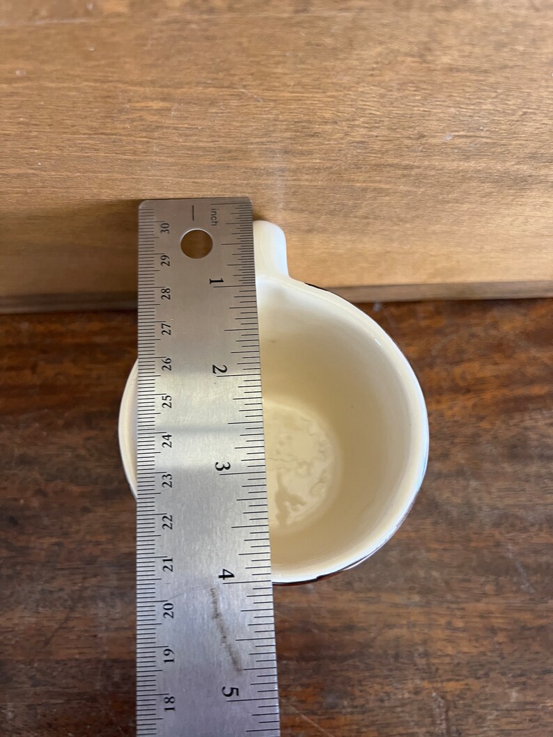 Vintage Hawaiian Handmade Pottery MUG ,white With Brown Flower Hawaii Tapa Design Polynesian