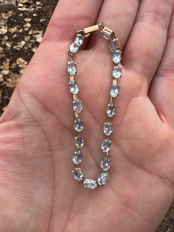 Blue Topaz Bracelet in 10k Gold