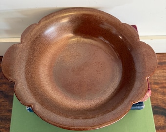 Vintage Frankoma Pottery Bowl • Woodland Brown Plainsman Serving Bowl