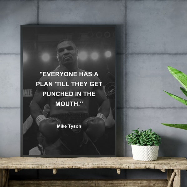 Mike Tyson Wall Art, Mike Tyson Quote, Iron Mike Tyson, Mike Tyson Poster, Sports Quotes, Gym Wall Art, Sports Wall Art, Motivational Quote