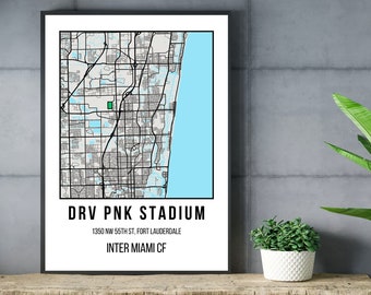 Inter Miami Stadium Print, DRV PNK Stadium, Lionel Messi Miami, Fathers Day , MLS Soccer, Digital Downloads, Sports Wall Art