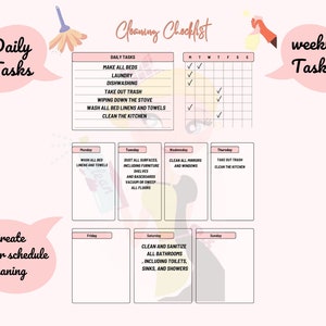 Cleaning Checklist Planner: Simplify Your Cleaning Routine with Our Instant Download
