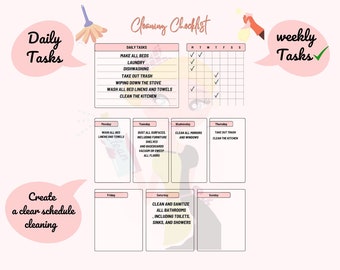 Cleaning Checklist Planner: Simplify Your Cleaning Routine with Our Instant Download