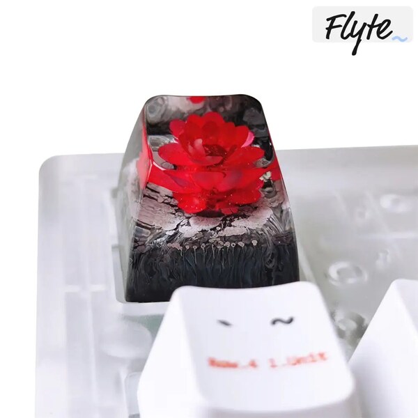 The Equinox Rose Flower Artisan Resin Keycap - For MX Switches Fits Most Mechanical Keyboards