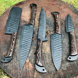Premium Handmade Kitchen Knives Set of 5Pcs Chef Knives Set, Chef Knife Barbecue Knives Set, Thanksgiving Christmas Gift, Gift for him/her