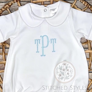 Embroidered Collared Bubble: Personalized Outfit for Boys, Monogrammed