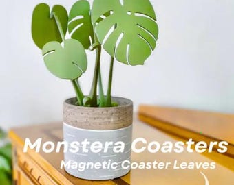 Posavasos acogedores de Monstera, estilo de vida rural