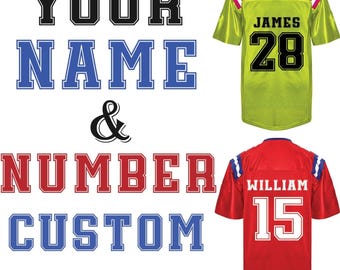 Personalized Custom Pick Your Name +Number Iron on DTF transfersfor Team Uniform Sports  Football Basketball Baseball Soccer for DIY Jersey