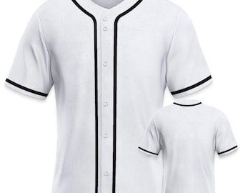 Benutzerdefinierte Baseball Jersey - Personalisierter Name oder Nummer - 5 Farben erhältlich (Weiß, Schwarz, Pink, Rot, Blau) Uniform für Erwachsene, Jugendliche und Kinder