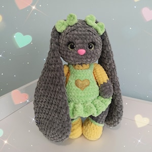 coniglietto all'uncinetto con orecchie lunghe, morbido peluche per neonati e bambini, amigurumi fatto a mano