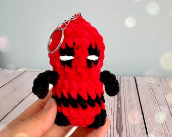 Porte-clés Deadpool au crochet, porte-clés super-héros en peluche