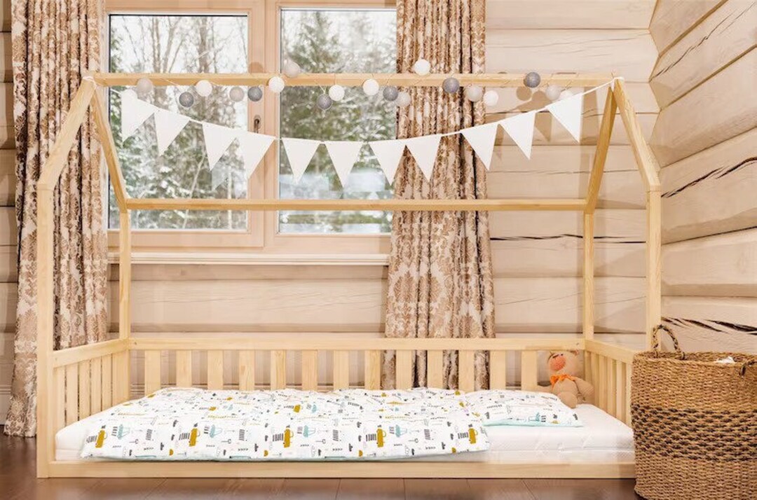 Montessori House Floor Bed Toddler House Bed Toddler Bed Etsy