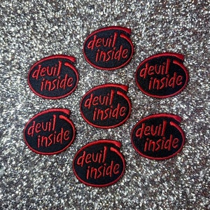 Patch brodé diable à l&#39;intérieur | Écusson thermocollant | Coudre l&#39;écusson | Appliqué