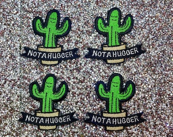 écusson brodé Not A Hugger | Écusson thermocollant | Coudre l'écusson | Appliqué