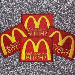 Mc&#39;scuse Me garce ? Patch brodé | Écusson thermocollant | Coudre l&#39;écusson | Appliqué