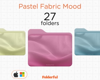 Pastel Fabric Mood / Mac Folder Icons, desktop icons, MacBook, apple, OS, Windows, Pc, Folderful, Bundle, Pack, Instant Download