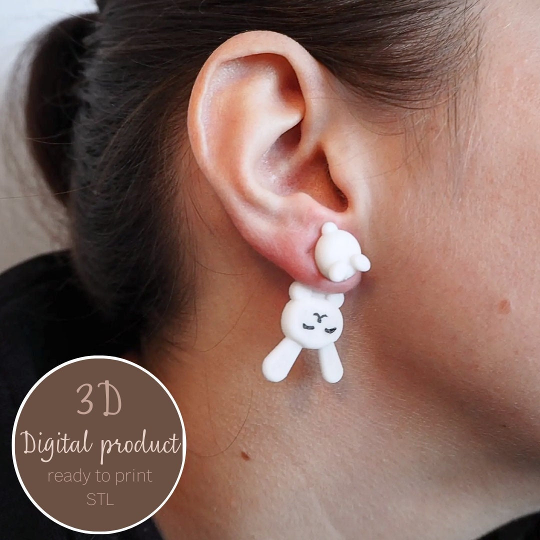 Stl Long Ear Rabbit Bunny Rabbit Earrings STL Ready to Print 3D Print Easter - Etsy Australia