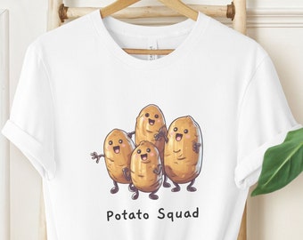 Potato Squad Shirt Featuring 4 Potatoes, Potato Group T-Shirt, Tater Squad Tshirt, Gift for the Potato Lover, Fun Tshirt, Unique Gift Idea