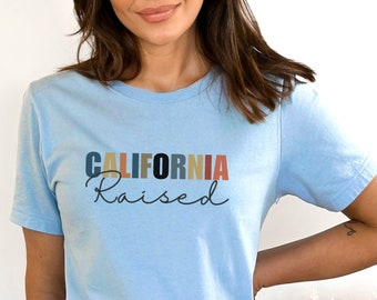 Maglietta rialzata della California, maglietta Cali, maglietta della California, maglietta della costa occidentale, maglietta dei Golden State, maglietta di Los Angeles, San Francisco, Sacramento