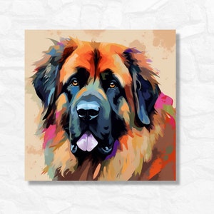Leonberger Wall Art, Canvas Gallery Wrap 20&quot; x 20&quot;, regalo Leonberger, regalo per gli amanti dei cani, regalo per papà Leonberger, regalo per mamma Leonberger, proprietario di cane