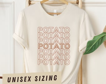 Cascade Repeating Potato Shirt, Seven Layers of Tater Style, Fun Gift for Spud Lover, Funny Potatoh T-Shirt That Shows How You Love Potatoes