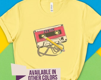 Retro Cassette Tape + Pencil Shirt - IYKYK 80s Design Tee, A Fun Nostalgic Gift for 1980s Music Enthusiast or Fan of Old School Aesthetics