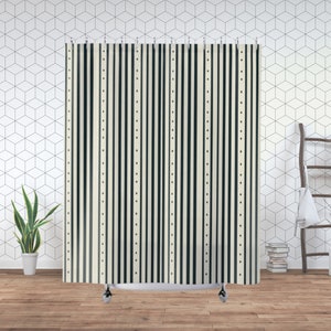 Blue Stripes with Dots Shower Curtain, Modern Shower Curtain, Great Housewarming Gift, Bathroom Decor, Bath Curtain, Gift for New Homeowner
