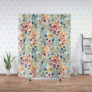Bunter Eukalyptus Duschvorhang, ruhiges Ambiente Badezimmer Dekor, Natur inspiriert Badvorhang, Geschenk für neue Hausbesitzer, Housewarming Geschenk
