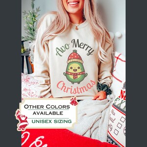 Avo Frohe Weihnachten Sweatshirt, süßes & entzückende Avocado Verbreitung Weihnachtsbeifall Pullover, Geschenk für Aguagate Liebhaber während der Ferien Wintersaison