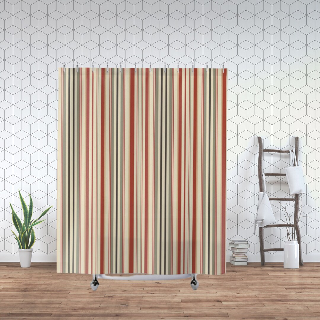 Simple Modern Classic Stripes Shower Curtain, Contemporary Shower