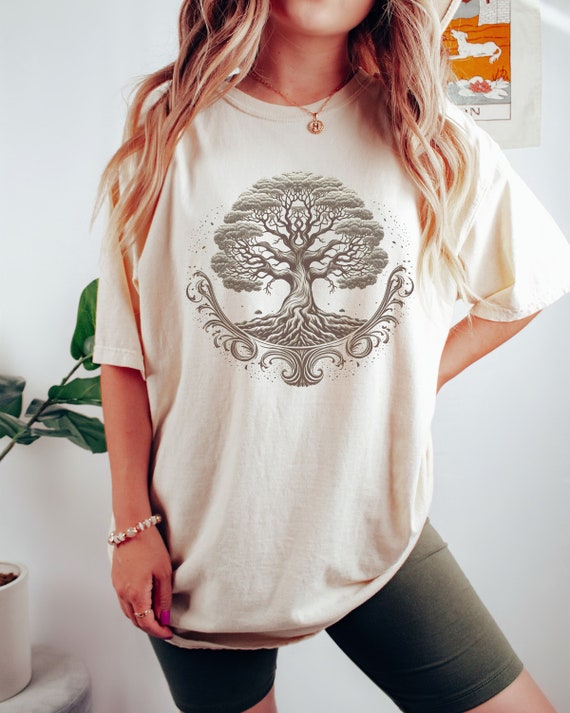 Comfort Colors Ethereal Tree of Life Shirt, Wear As Oversized T-Shirt, Timeless Style, Nature-inspired Apparel Casual fashion for Daily Wear