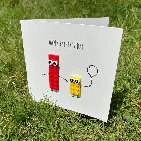 Father's Day card featuring genuine LEGO pieces, LEGO card, Fathers day, Dad card, Daddy card, LEGO Father's Day card, fun lego, lego dad