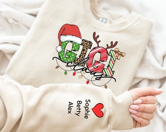 Custom Gigi Claus Sweatshirt, Christmas Grandma Claus Sweatshirt, Grandma Sweater, Custom Nana And Grandkids Sweatshirt, Gifts For Nana Gigi