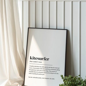 Kitesurf Poster, Kitesurfer Definition, Kitesurf Geschenk, Kiteboard Wandkunst, Geschenke für Kite Surfer, Kite Poster, Kitesurf Spruch