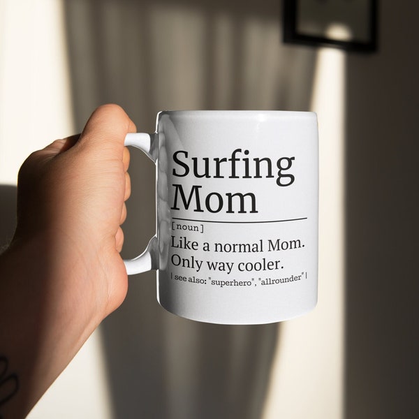 Surfer Mug Mom, Surf gift mom, gifts for surfer, surfer mom mug, surf quote, gifts for moms, funny mugs, surf accessoire, 90s surf, surfen